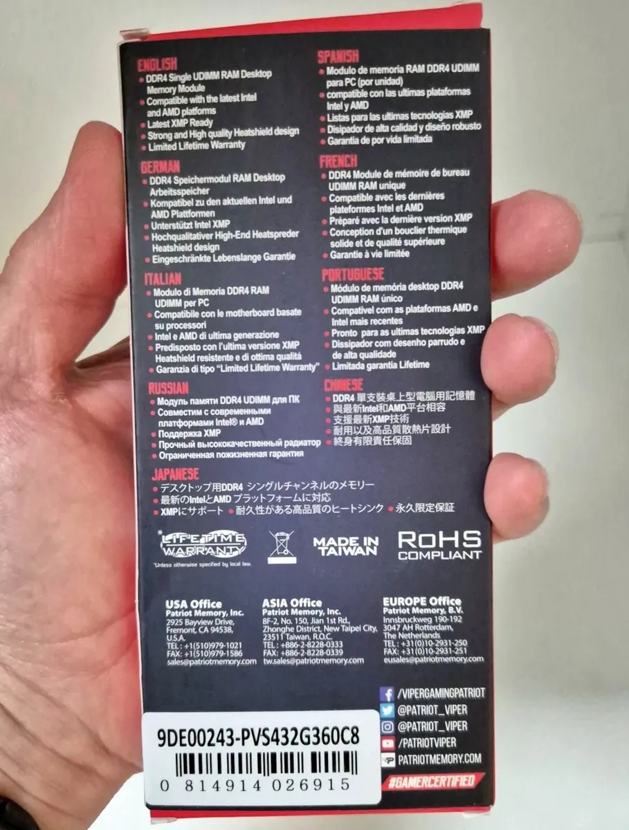 DDR4 RAM: 32GB, 3600MHz, CL18, NEW - Image 2