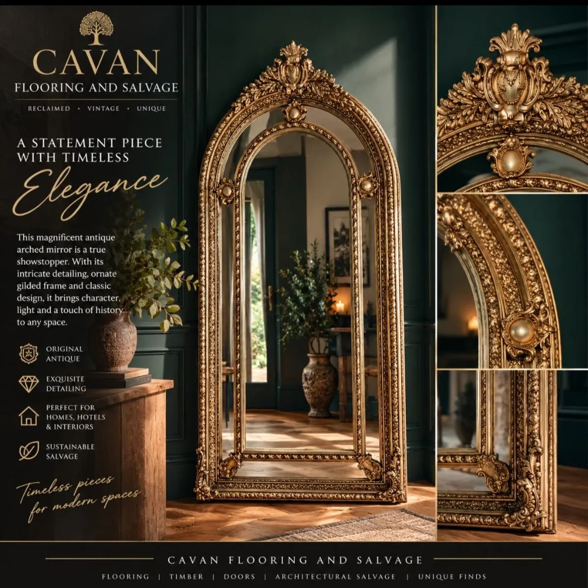 🪞 ANTIQUE ORNATE GILDED MIRROR TIMELESS ELEGANCE - Image 1