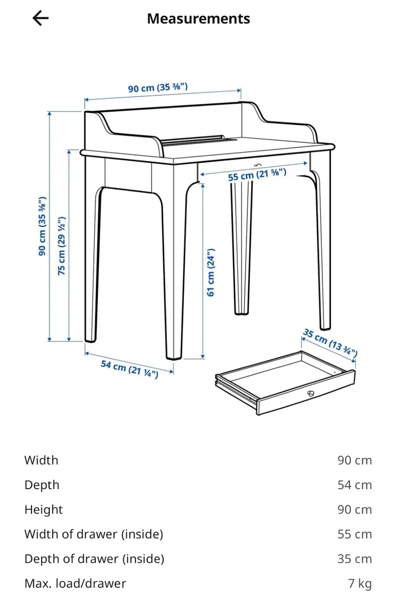 Compact desk with drawer - Image 3
