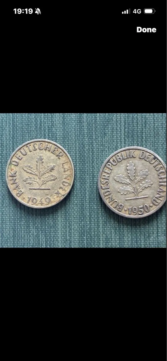 Rare 1949/50 German Republic Peennig  Coins - Image 1