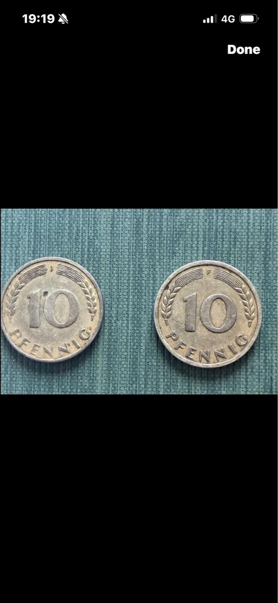 Rare 1949/50 German Republic Peennig  Coins - Image 2