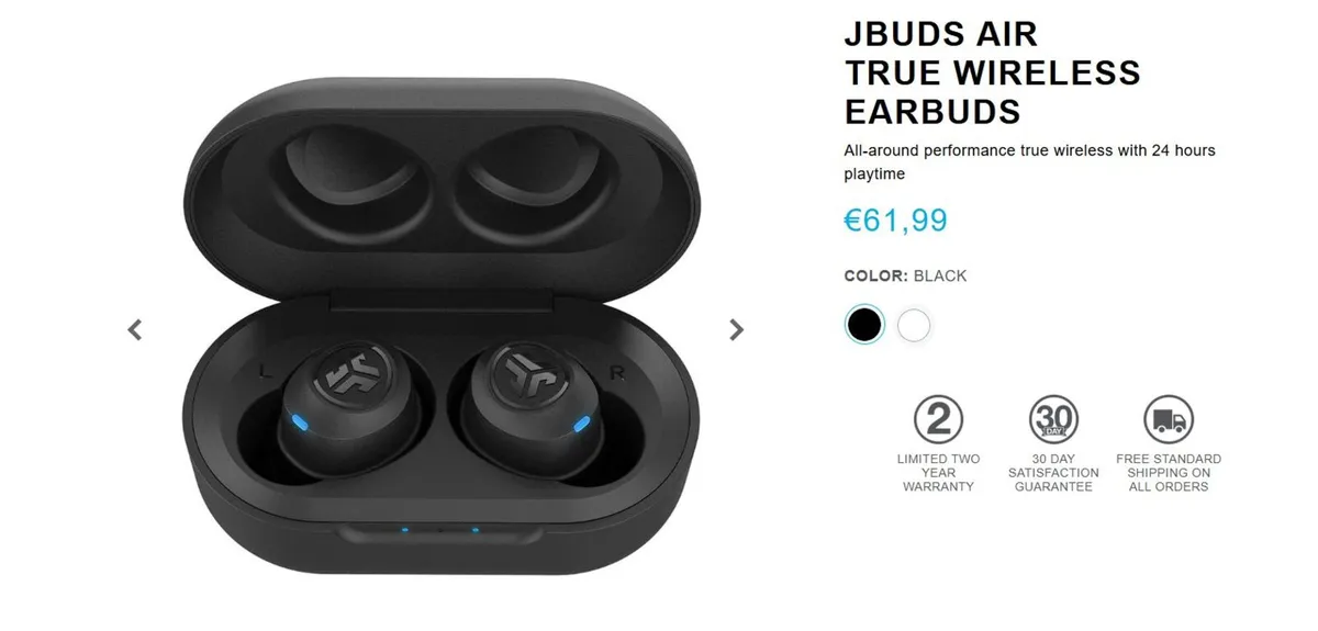 JLab JBuds Air True Wireless Earbuds - Image 1