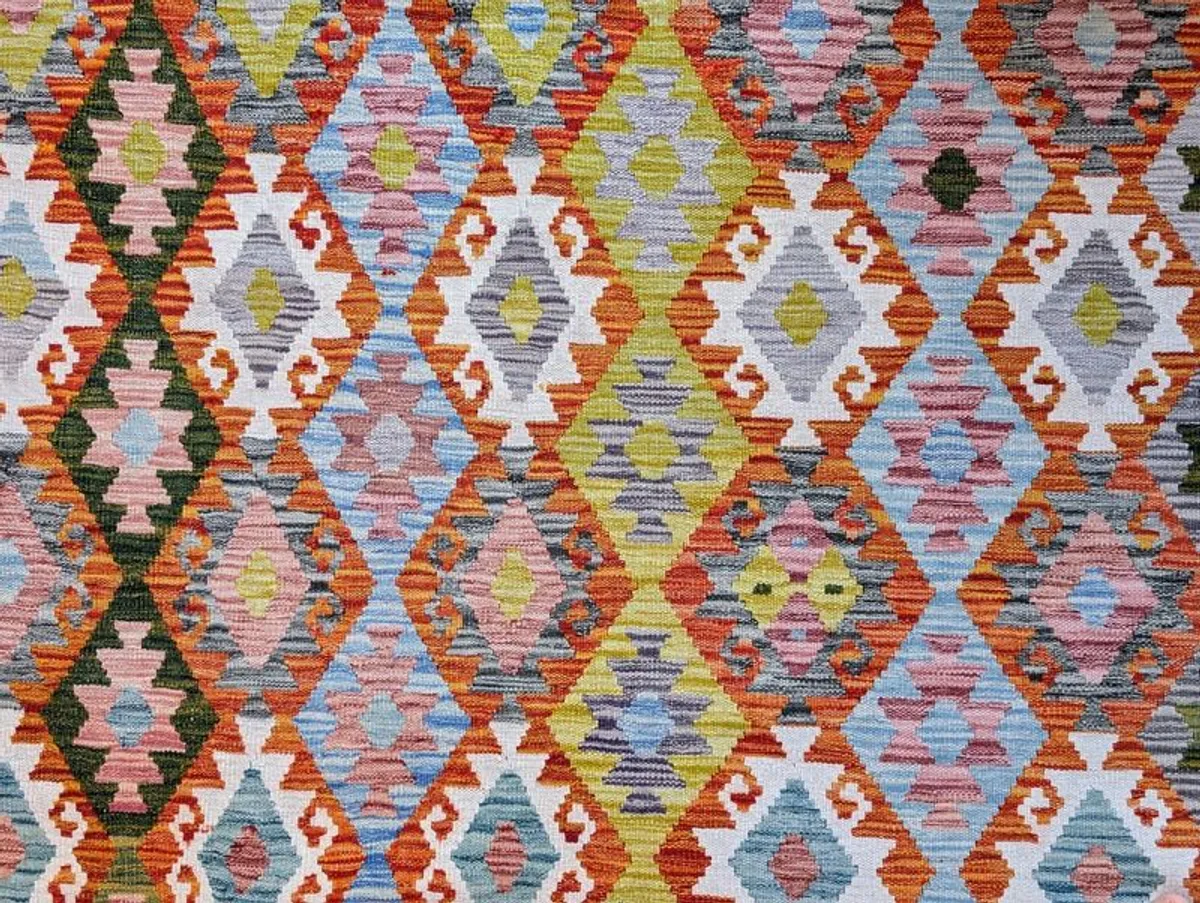 Large Authentic Hand-Woven Wool Kilim Rug 4m x 3m  (13ft x 10ft) Oversized Flat-Weave - Image 2