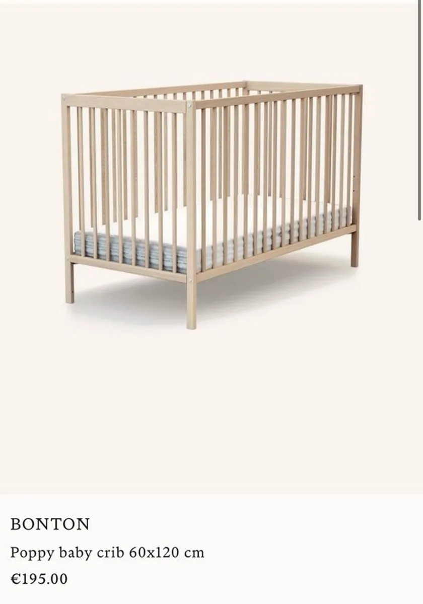 Oak cot and ikea changing table - Image 2