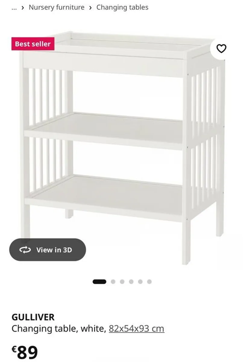 Oak cot and ikea changing table - Image 3