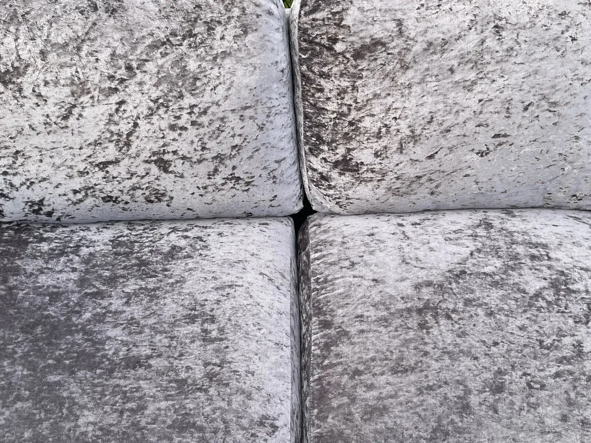 Grey Velvet Corner sofa L shaped couch - Image 3