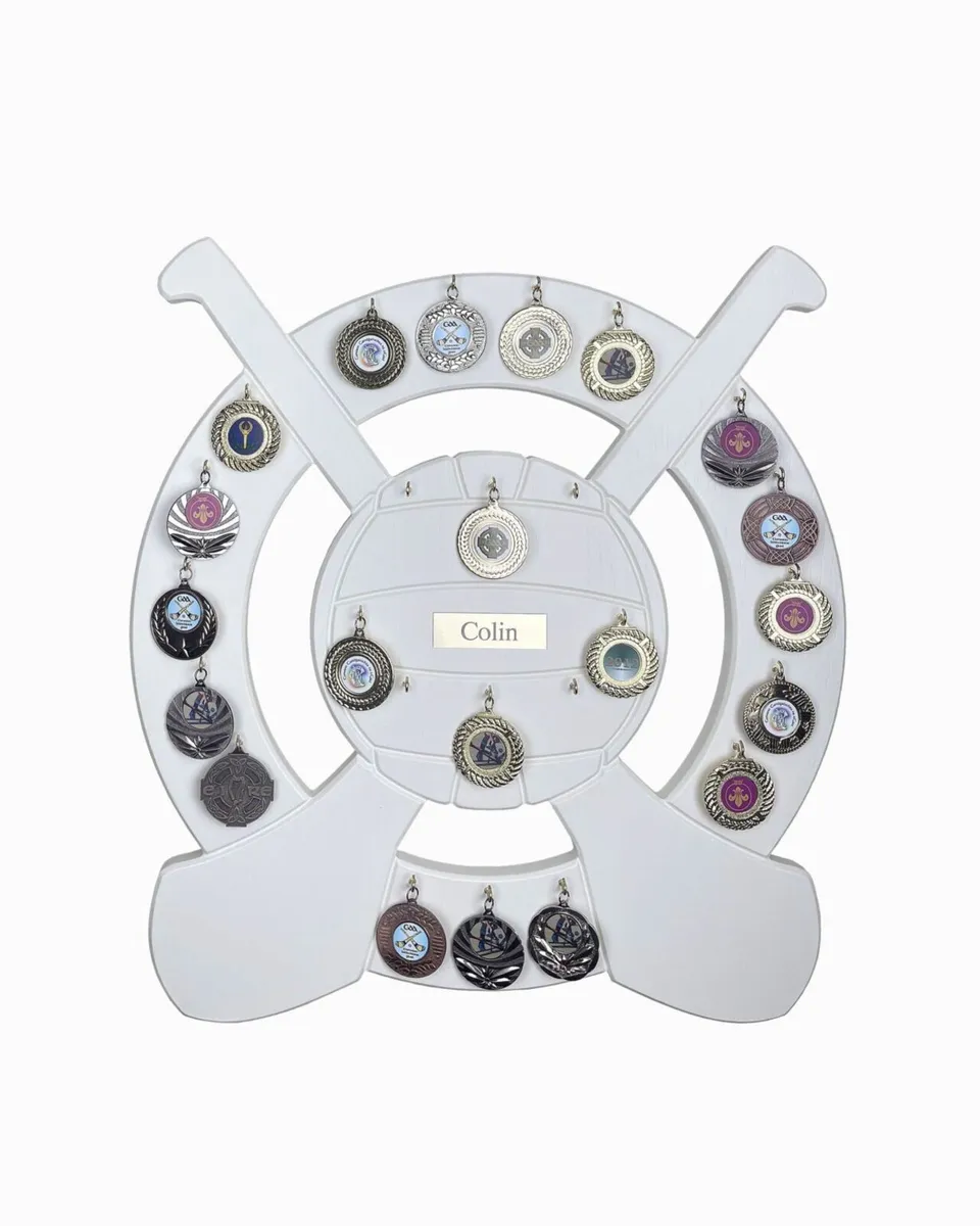White GAA Football Hurling Camogie Medal Holder - Image 1