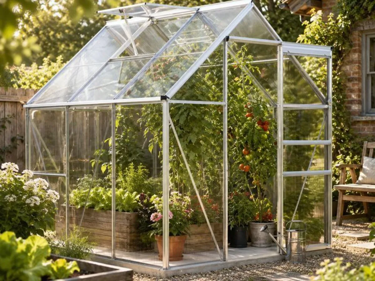 Aluminium Greenhouse 3.6m² Polycarbonate Garden Gr - Image 2