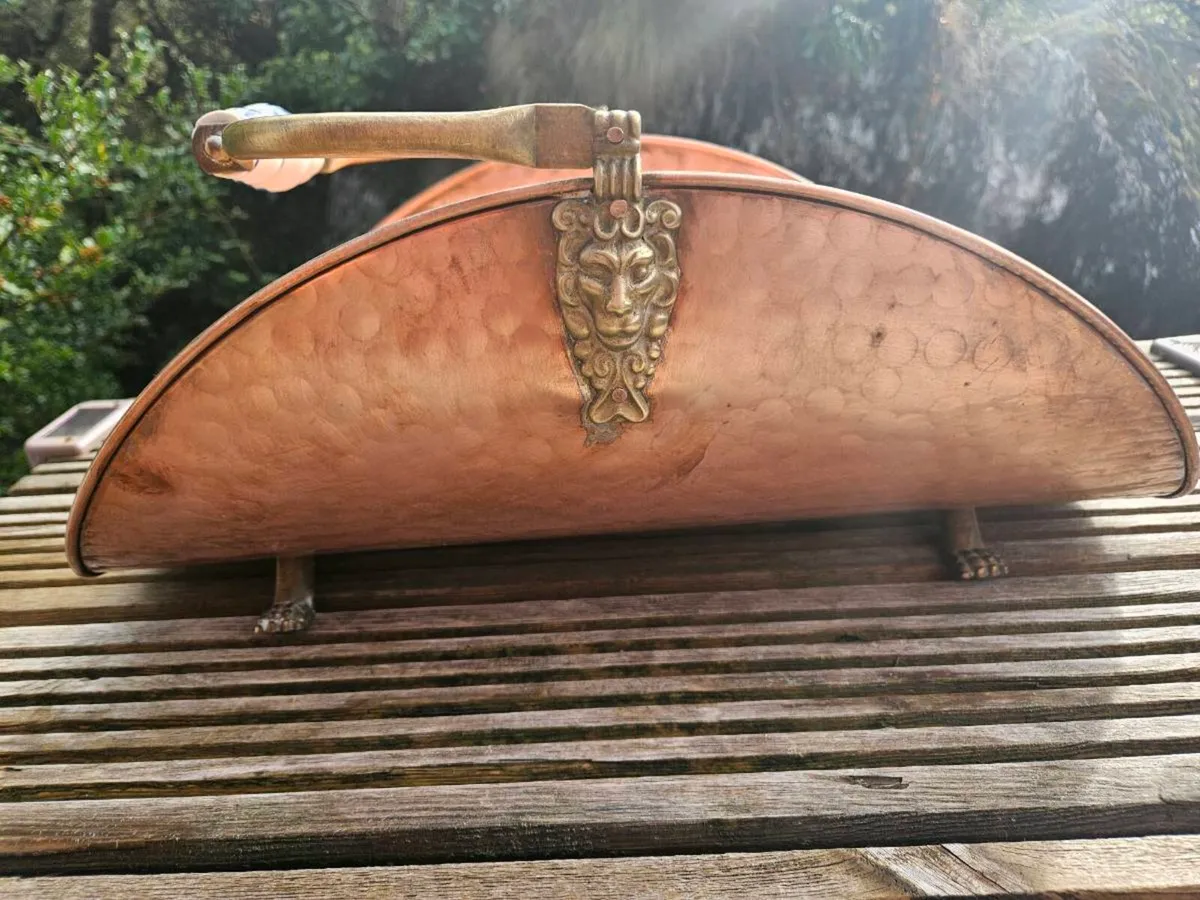 Antique Copper & Brass Log Carrier - Delivered - Image 4