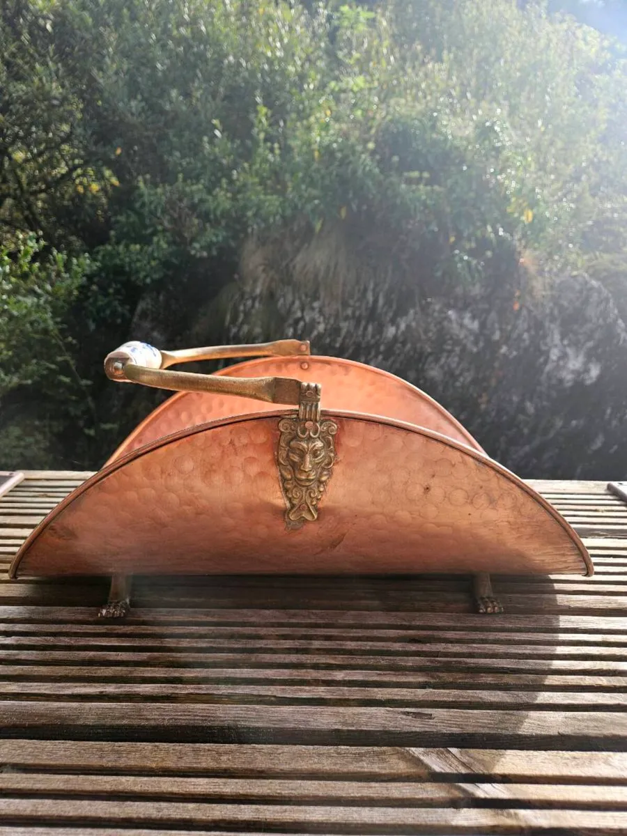 Antique Copper & Brass Log Carrier - Delivered - Image 1