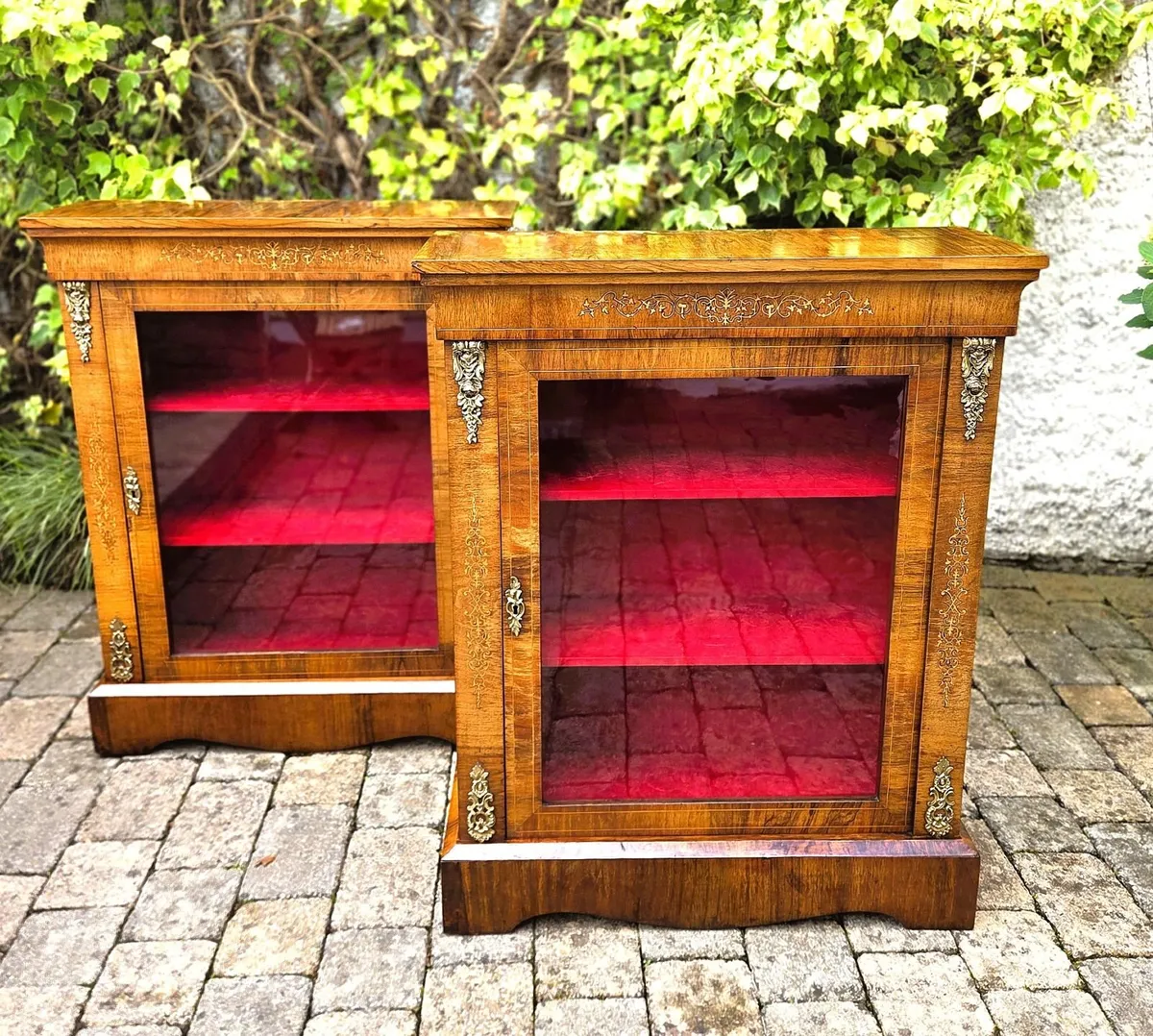 Victorian Burr Walnut Cabinets- Circa 1880 - Image 1