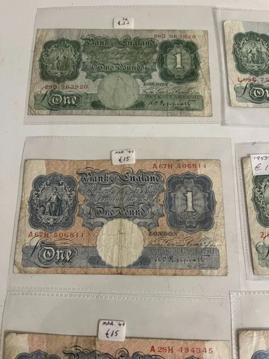 Bank of England -1 Pound Notes-Various Prices - Image 2