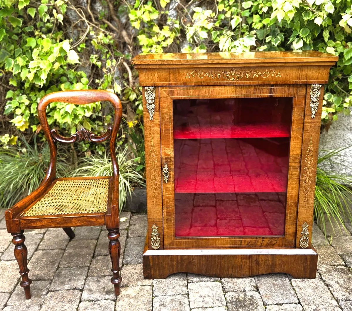 Victorian Burr Walnut Cabinets- Circa 1880 - Image 2