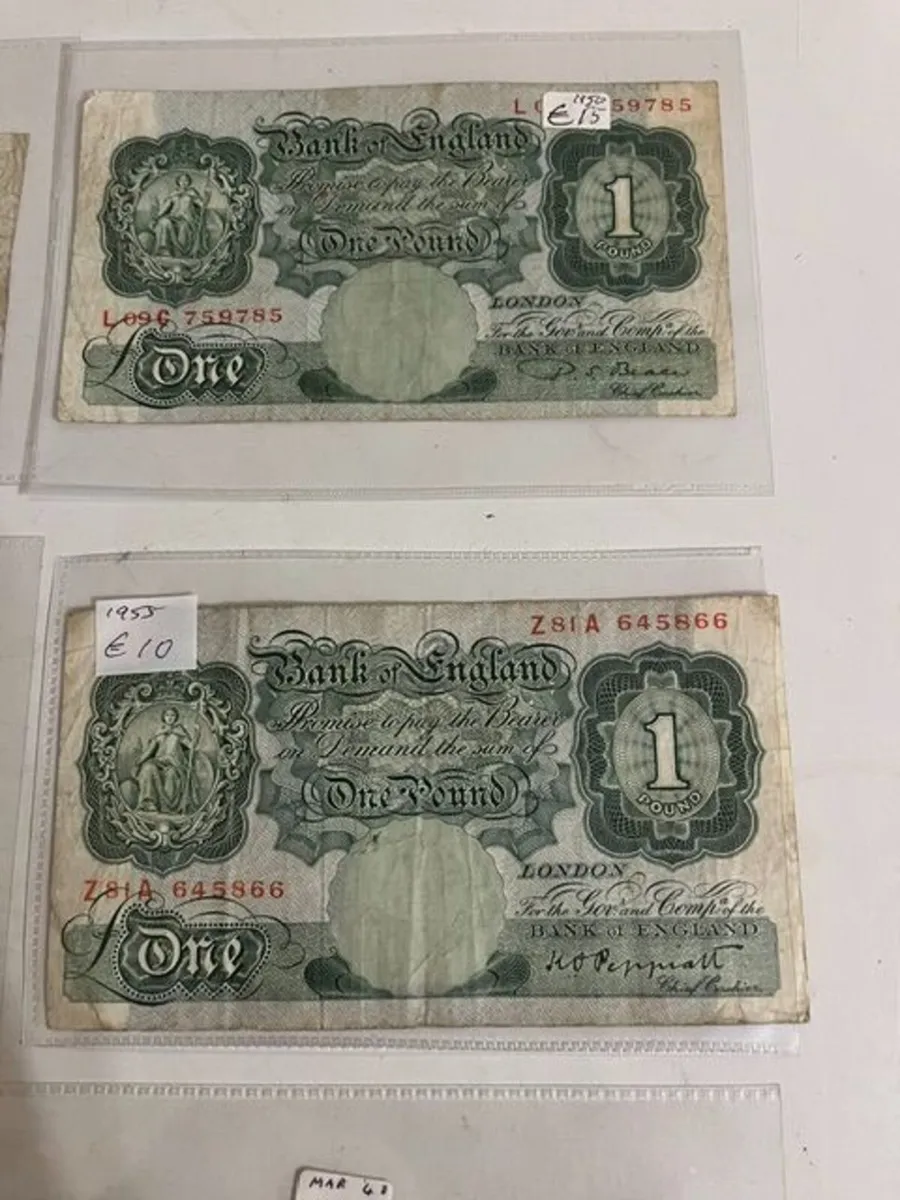 Bank of England -1 Pound Notes-Various Prices - Image 4