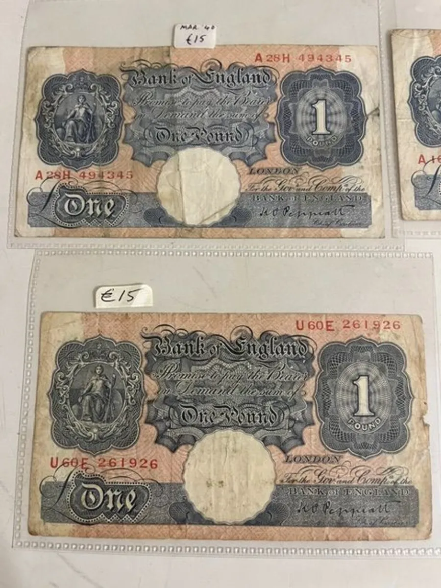Bank of England -1 Pound Notes-Various Prices - Image 3
