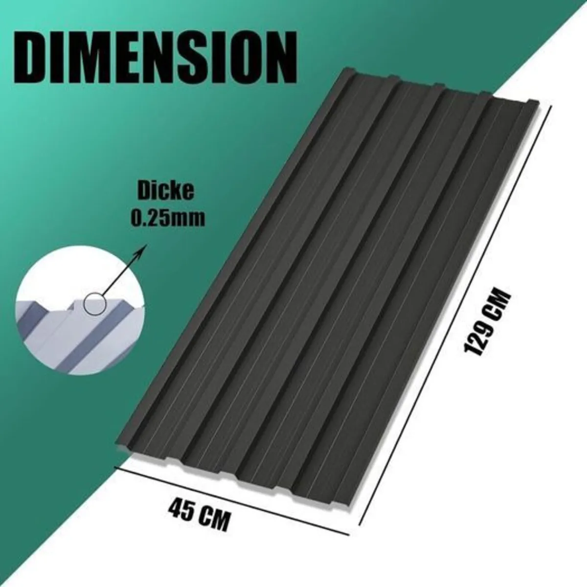 12 Pack Corrugated Metal Roofing Sheets 129 x 45 c - Image 2