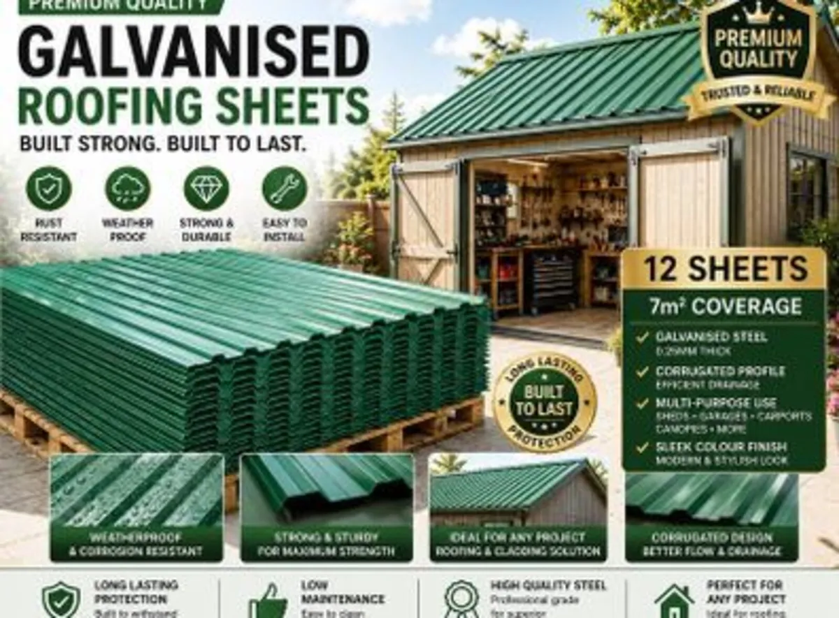 12 x corrugated metal sheets. - Image 1