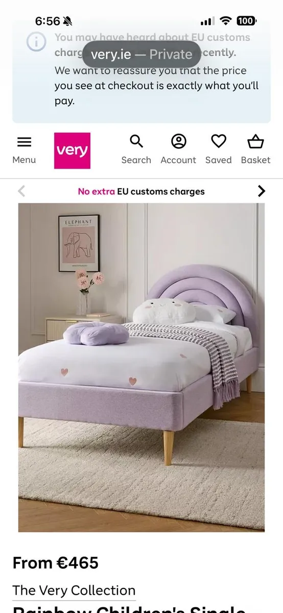 Single girls bed