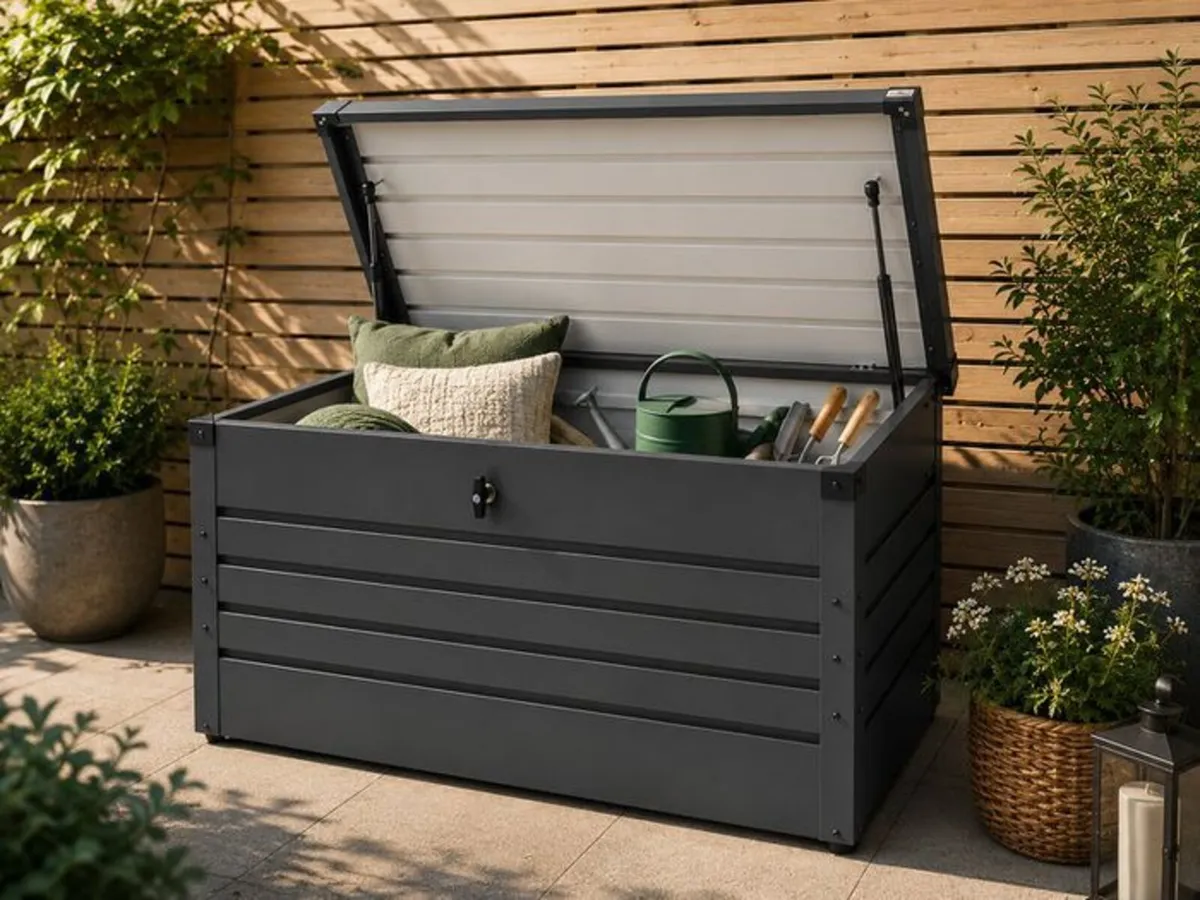 Metal Garden Storage Box 360L Waterproof Lockable - Image 2