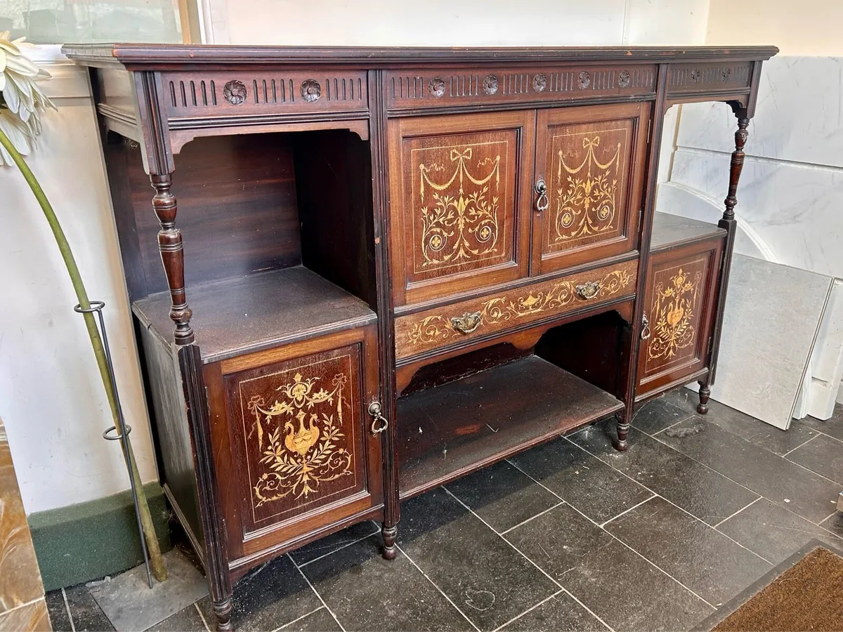 Ex Dàil Éireann Antique Inlaid Mahogany Sideboard - Image 1