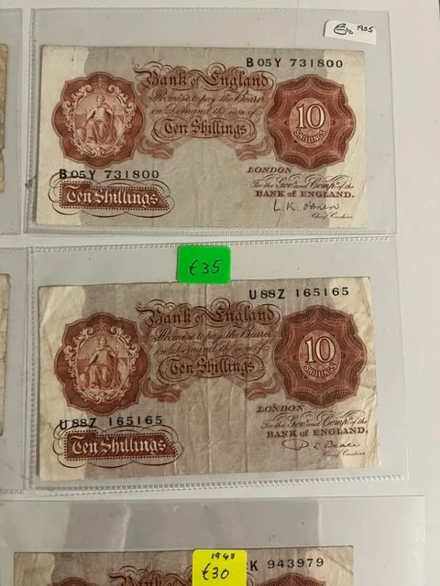 Bank of England Ten Shillings Notes - Red - Image 4