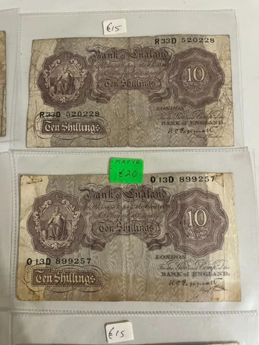 Bank of England Ten Shillings Notes - Mauve - Image 4