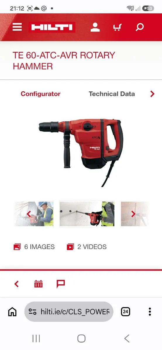 HILTI TE60 warranty 6-months/receipt - Image 4