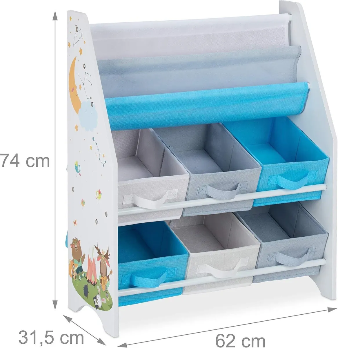 Children's Shelf Animals Motif 4 Boxes - Image 4