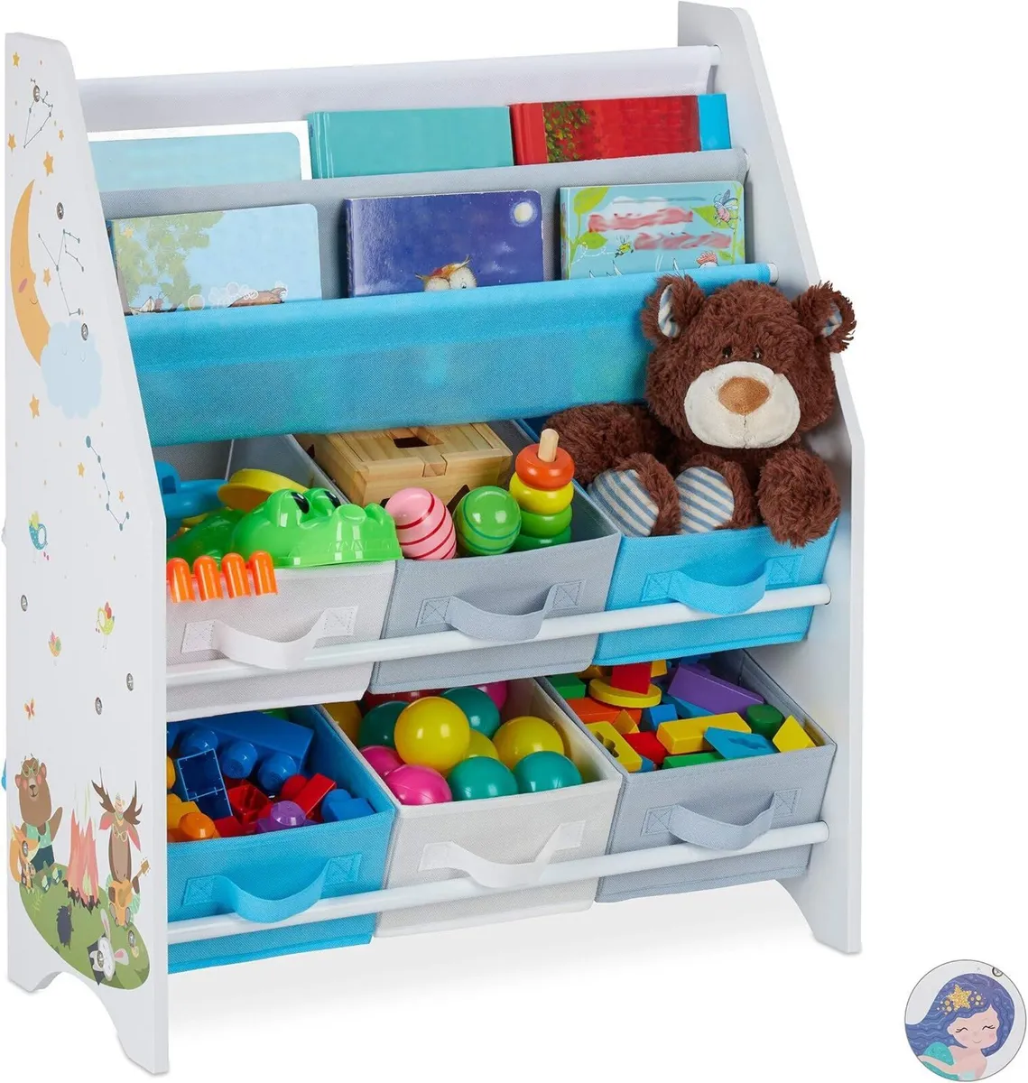 Children's Shelf Animals Motif 4 Boxes - Image 1