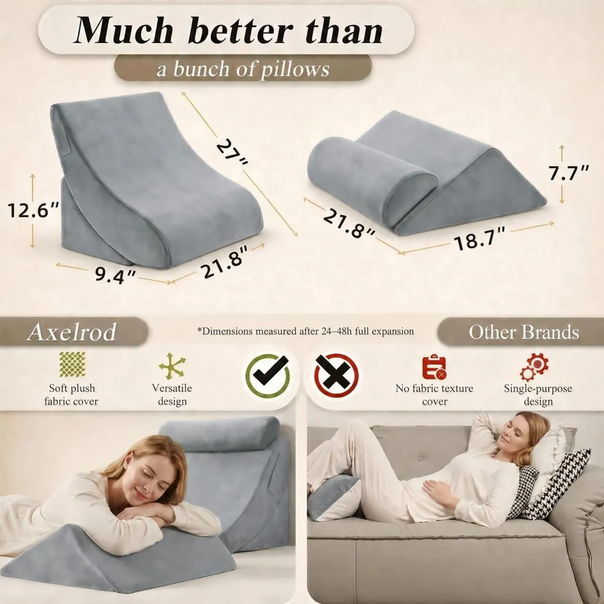 4pcs Orthopaedic Bed Wedge Pillow Set Post Surgery - Image 3
