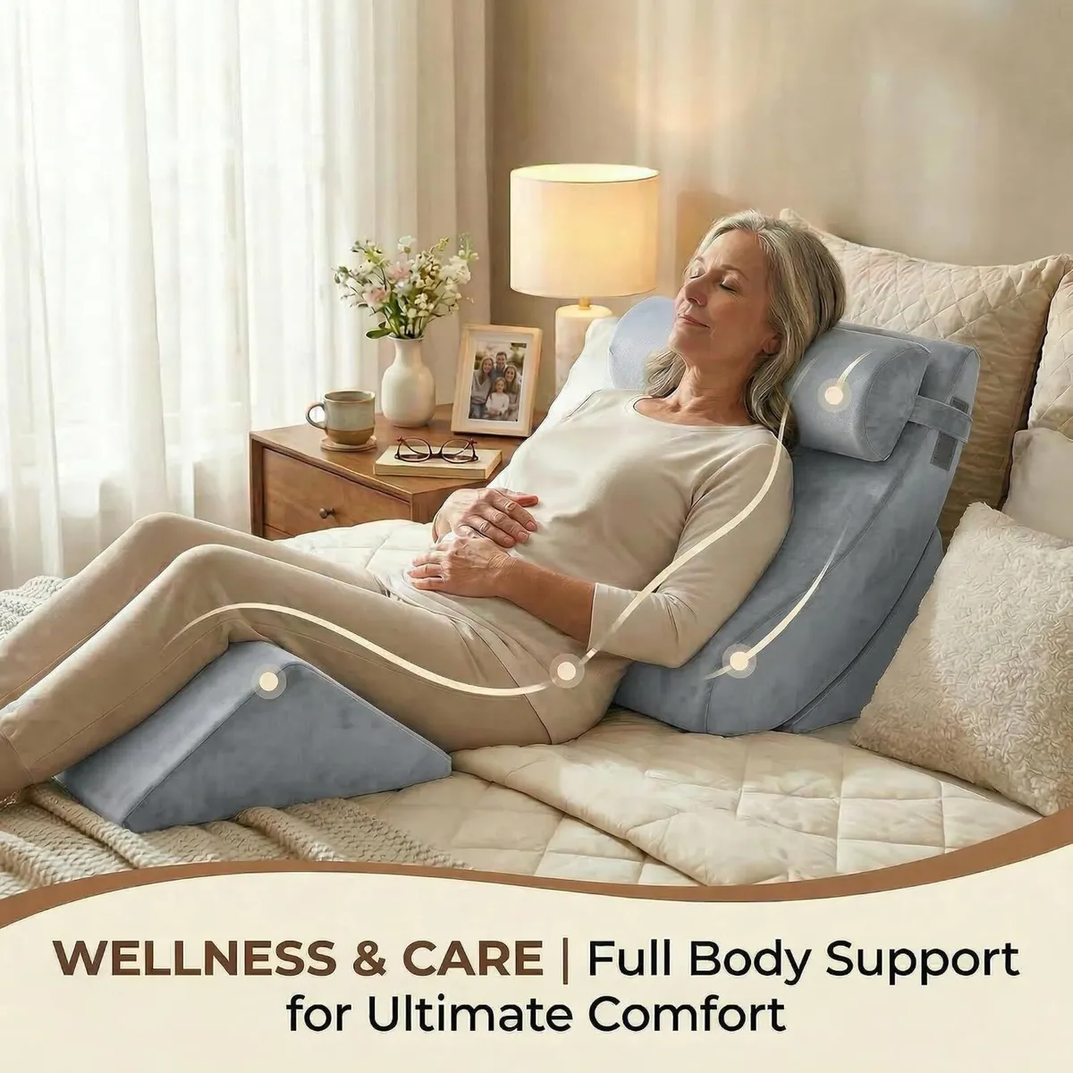 4pcs Orthopaedic Bed Wedge Pillow Set Post Surgery - Image 4