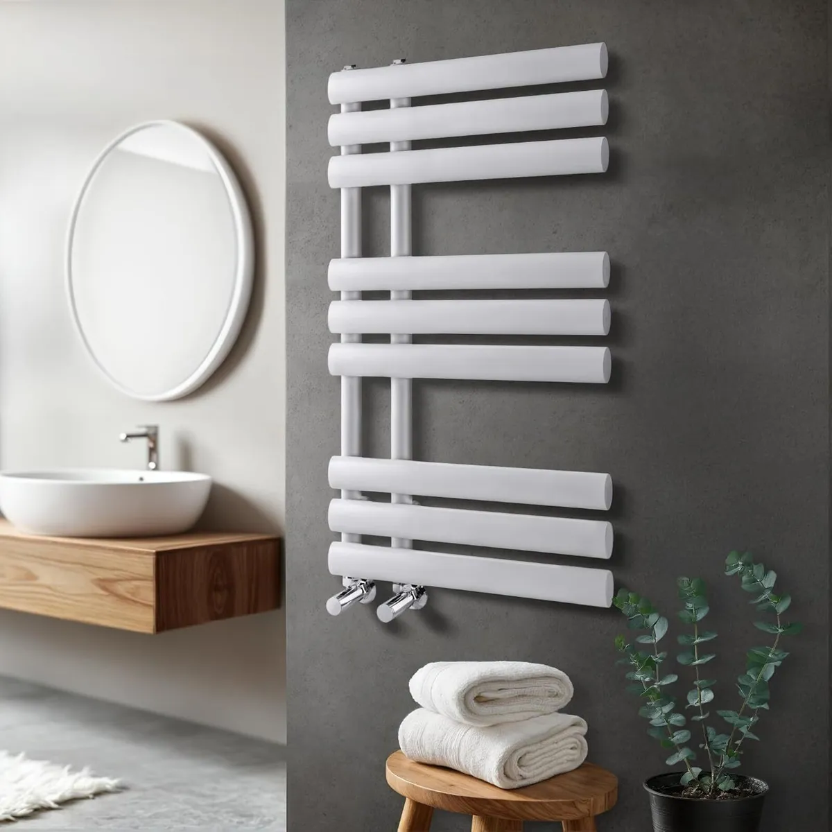 Towel Radiator 820 X 500 Heated Rail Vertical - Image 2