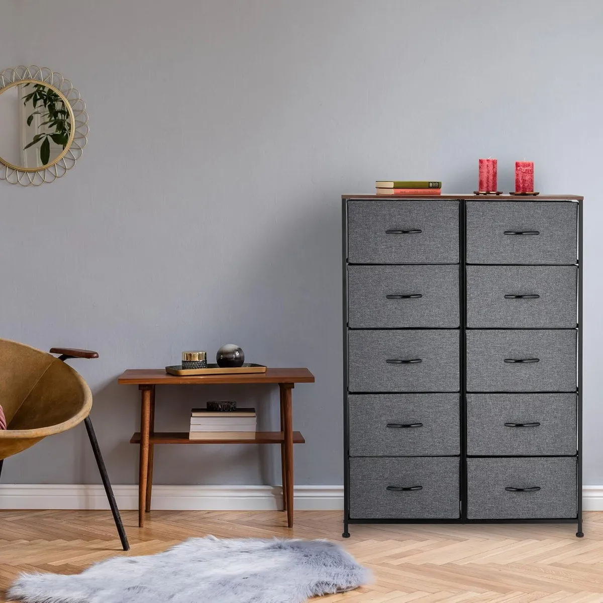 Chest of Drawers Hwd: 120x85.5x30CM Metal - Image 2