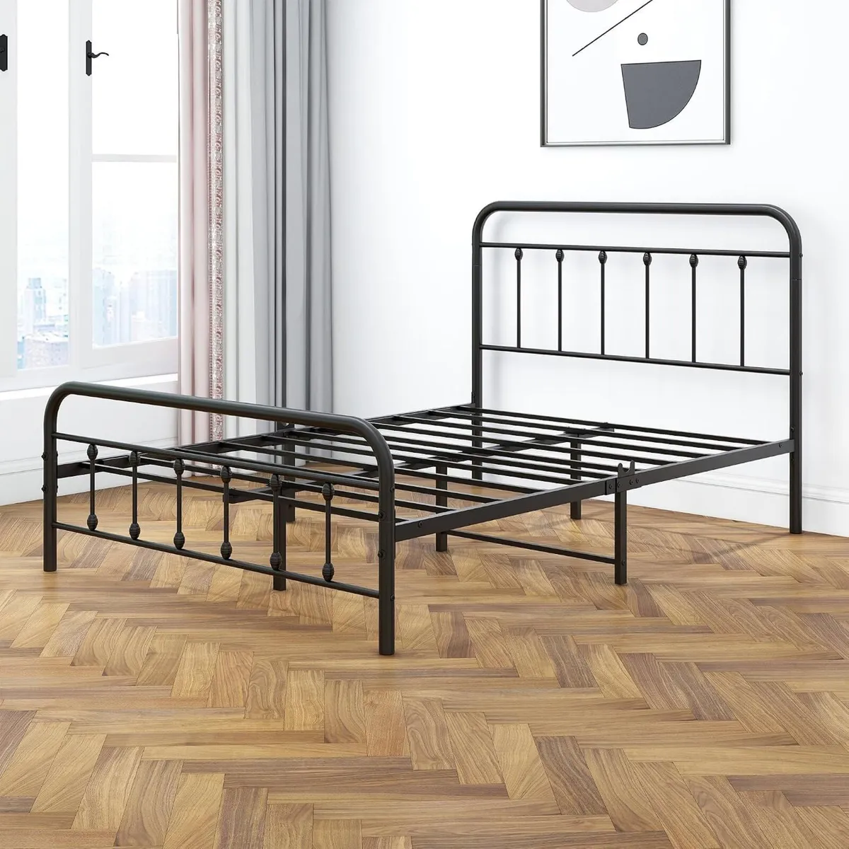 Bed Frame with Storage and Headboard Metal - Image 4
