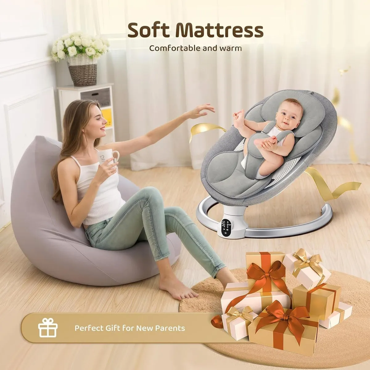 Baby Swing Chair Electric Bouncer with 5 - Image 3