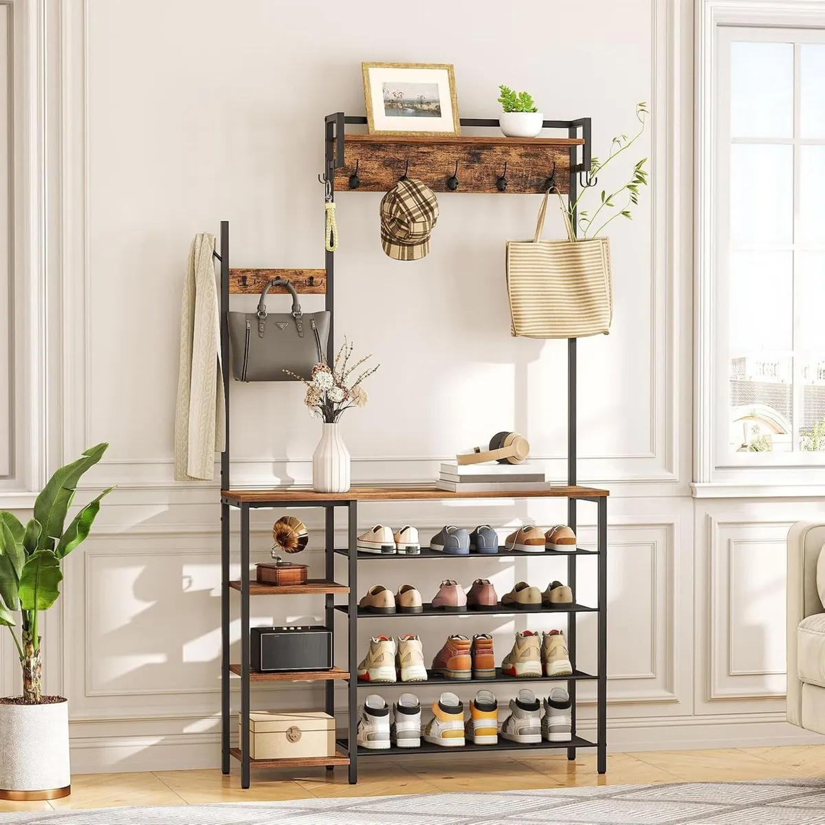Coat Stand Rack with Shoe Storage Hallway - Image 4