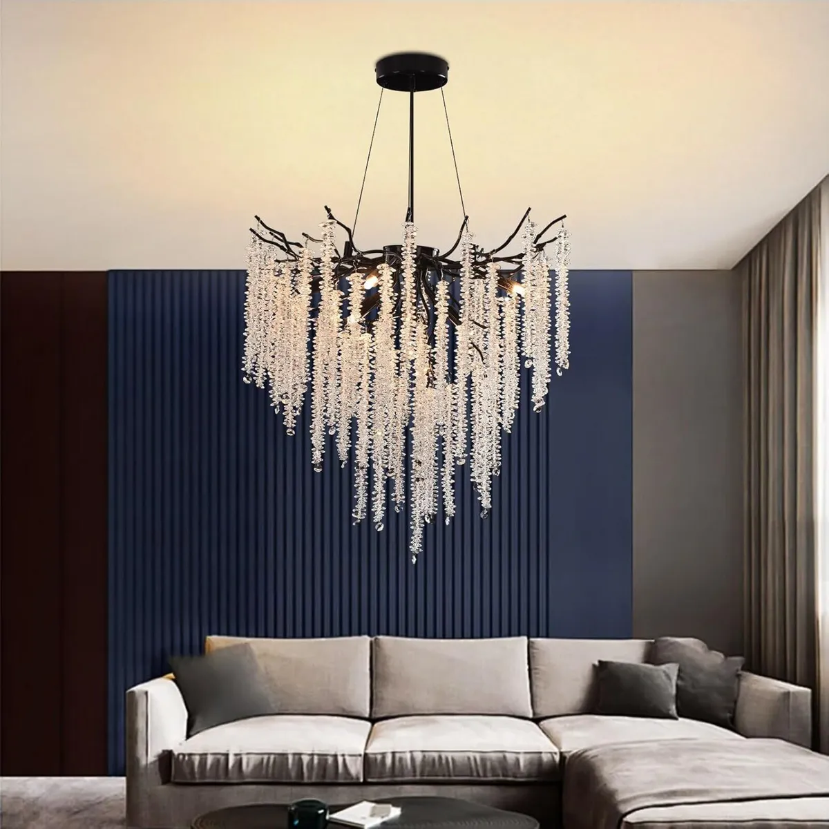 Modern Tree Branch Crystal Chandelier 23.6" - Image 2