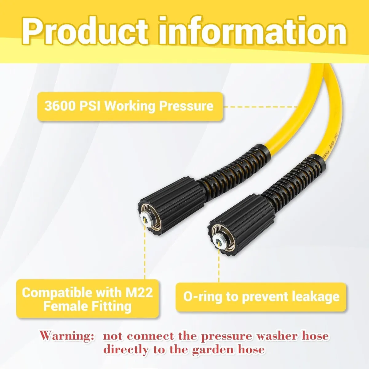 Pressure Washer Hose 25FT X 1 4" - Image 2