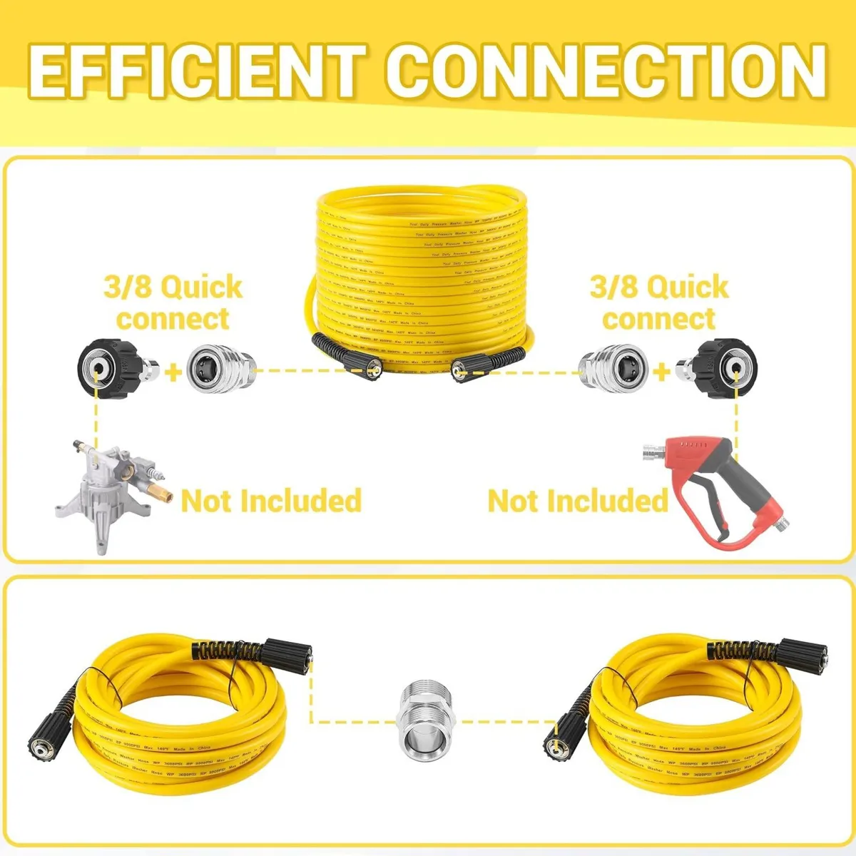 Pressure Washer Hose 25FT X 1 4" - Image 3