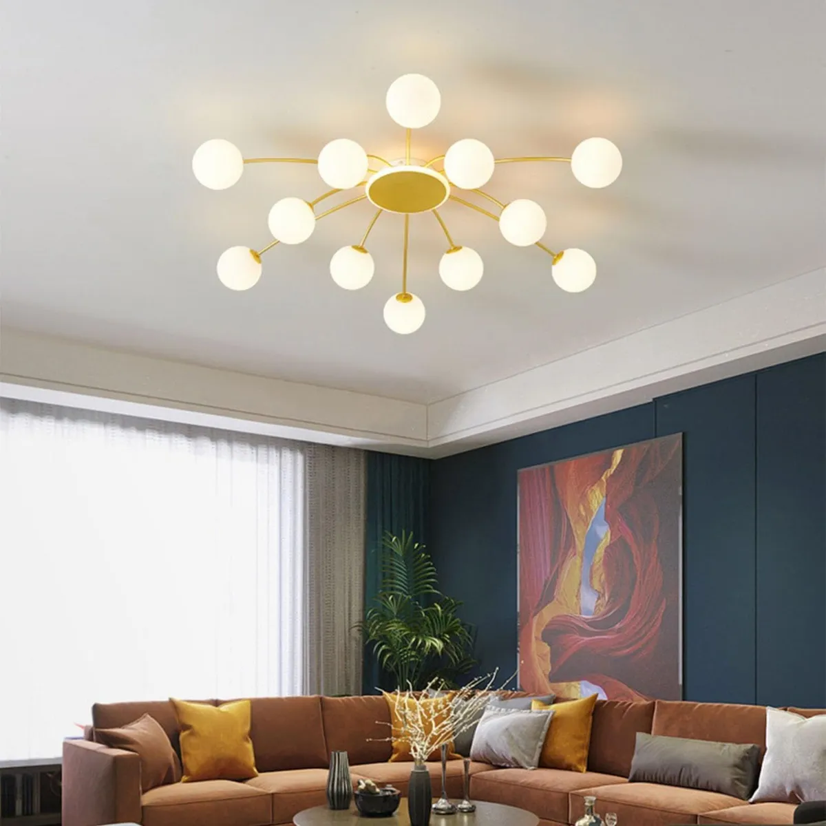 12 Lights Sputnik Chandelier Ceiling Light - Image 1