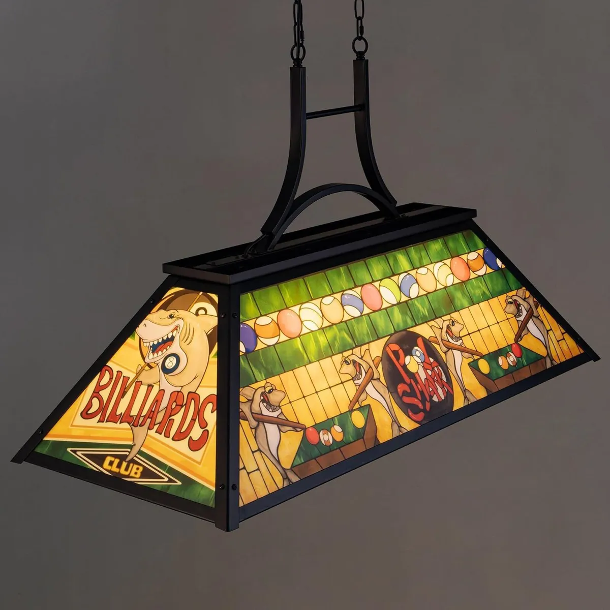 Vintage Pool Table Light 3-Light Rustic Billiards - Image 1