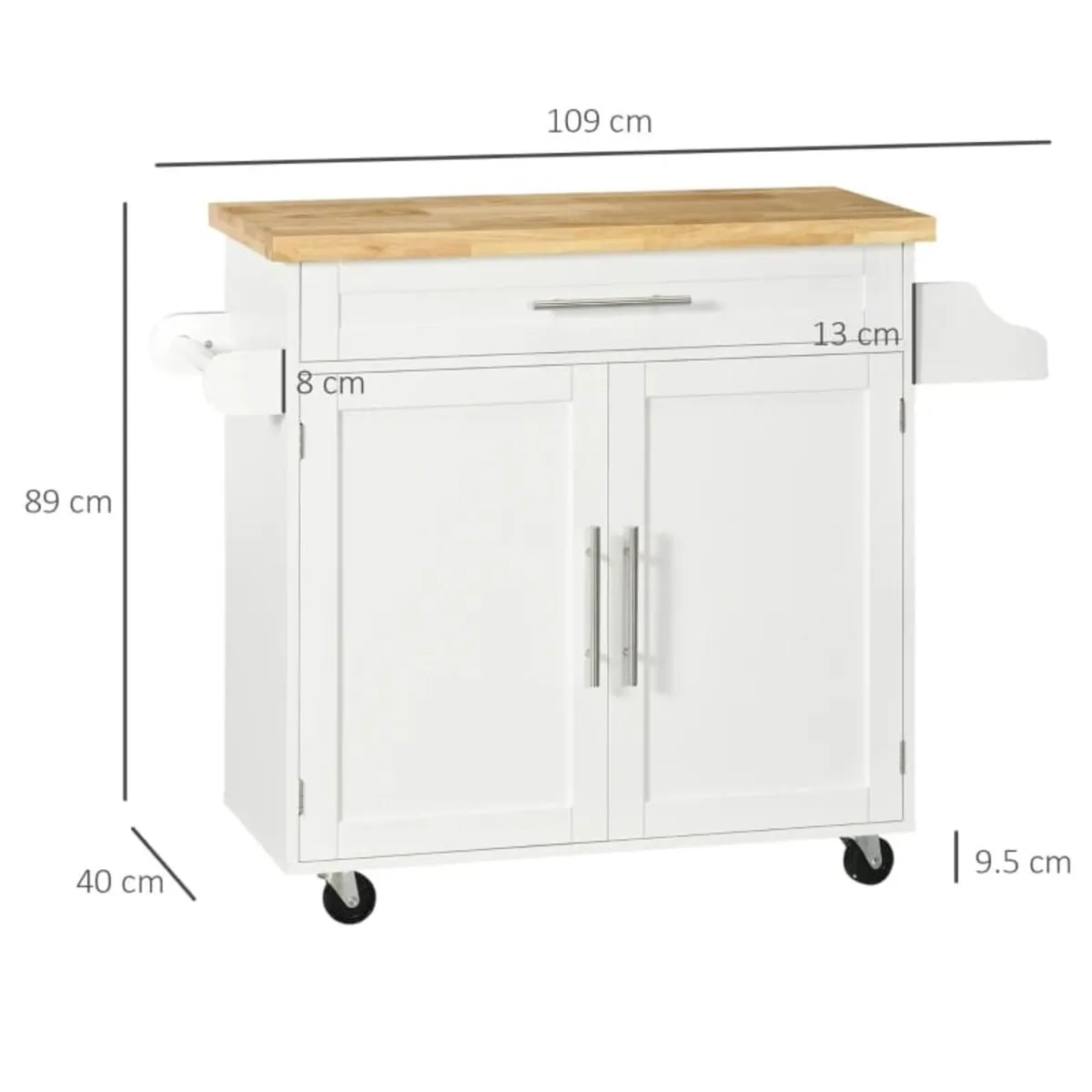 Kitchen trolley serving cart kitchen island, 1 spi - Image 2