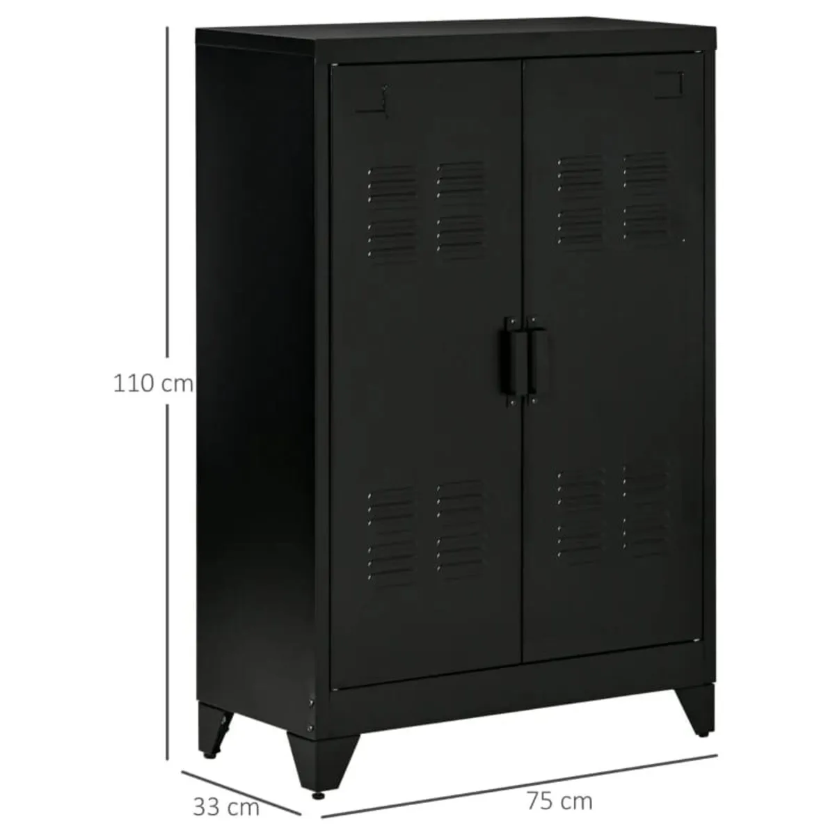 Sideboard Filing Cabinet with Louvered Doors Wardr - Image 3