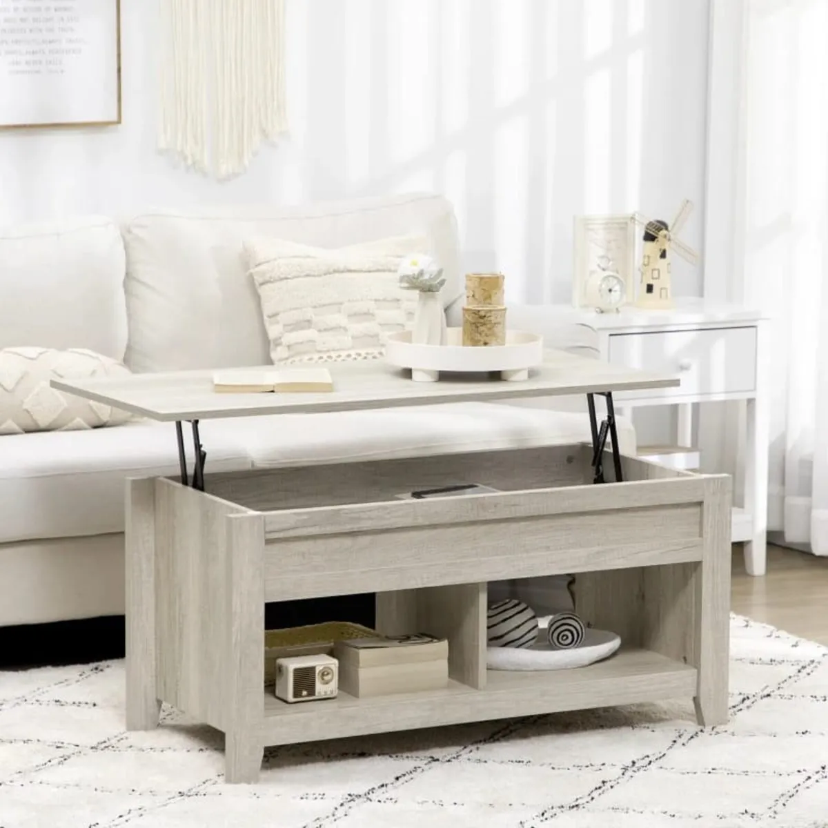 Lift Top Coffee Table w/ Hidden Storage Compartmen - Image 1