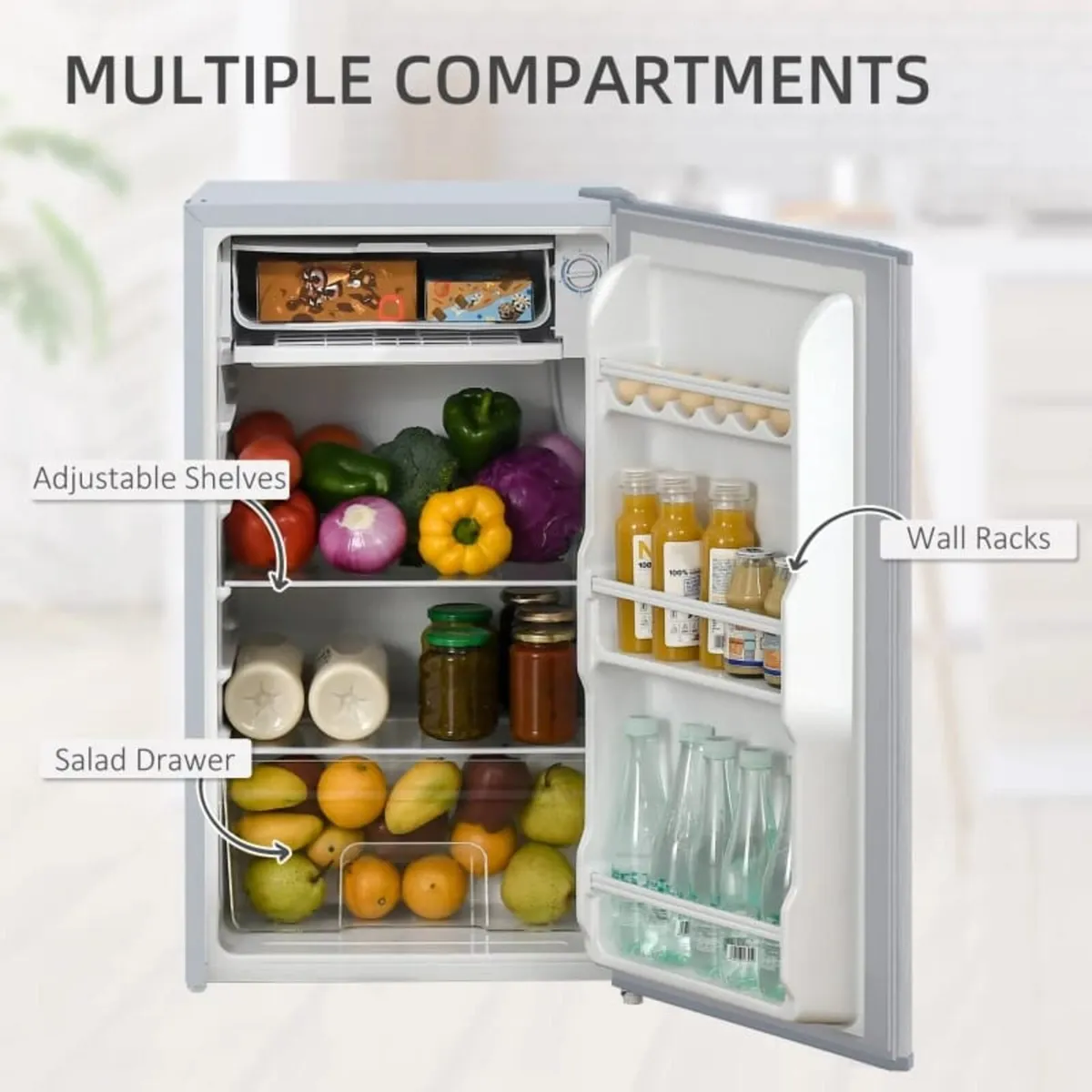 91 Litre Freestanding Under Counter Fridge Freezer - Image 3