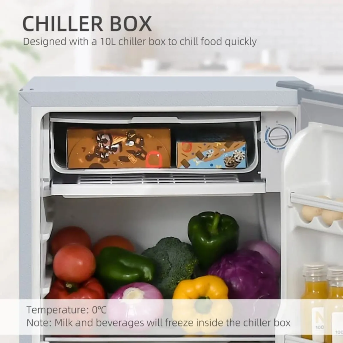 91 Litre Freestanding Under Counter Fridge Freezer - Image 4