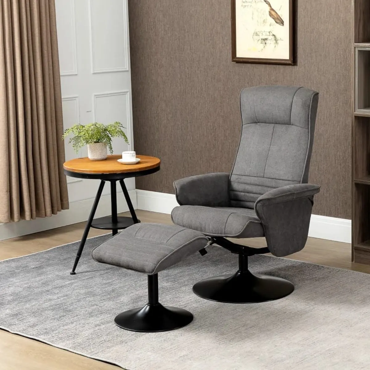 Recliner with Footstool, Adjustable Backrest, 69 c - Image 1