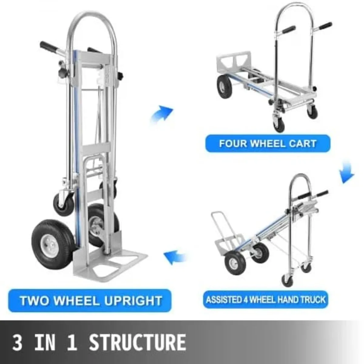 3 In 1 Aluminum Folding Sack Truck Hand Trolley Ca - Image 2