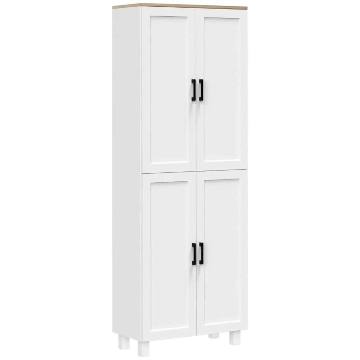 Kitchen Cupboard, 4-Door Storage Cabinet Organizer - Image 1