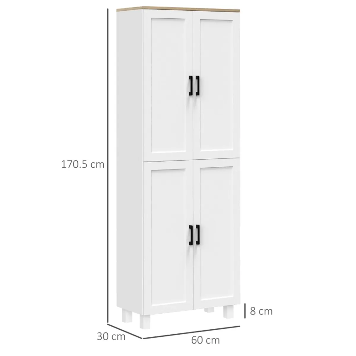Kitchen Cupboard, 4-Door Storage Cabinet Organizer - Image 4